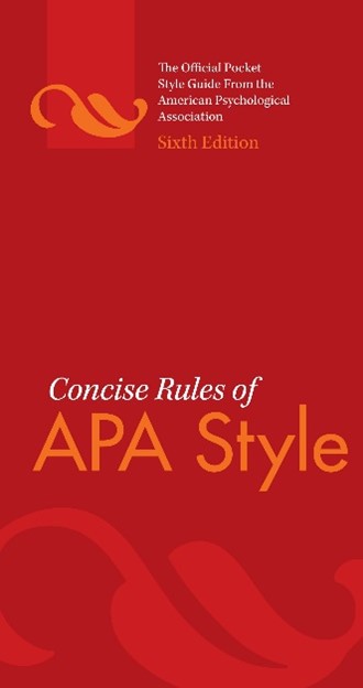Book Cover: Concise Rules of APA Style 6th Edition